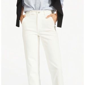 Everlane Straight Leg Crop 8 NWT In Bone